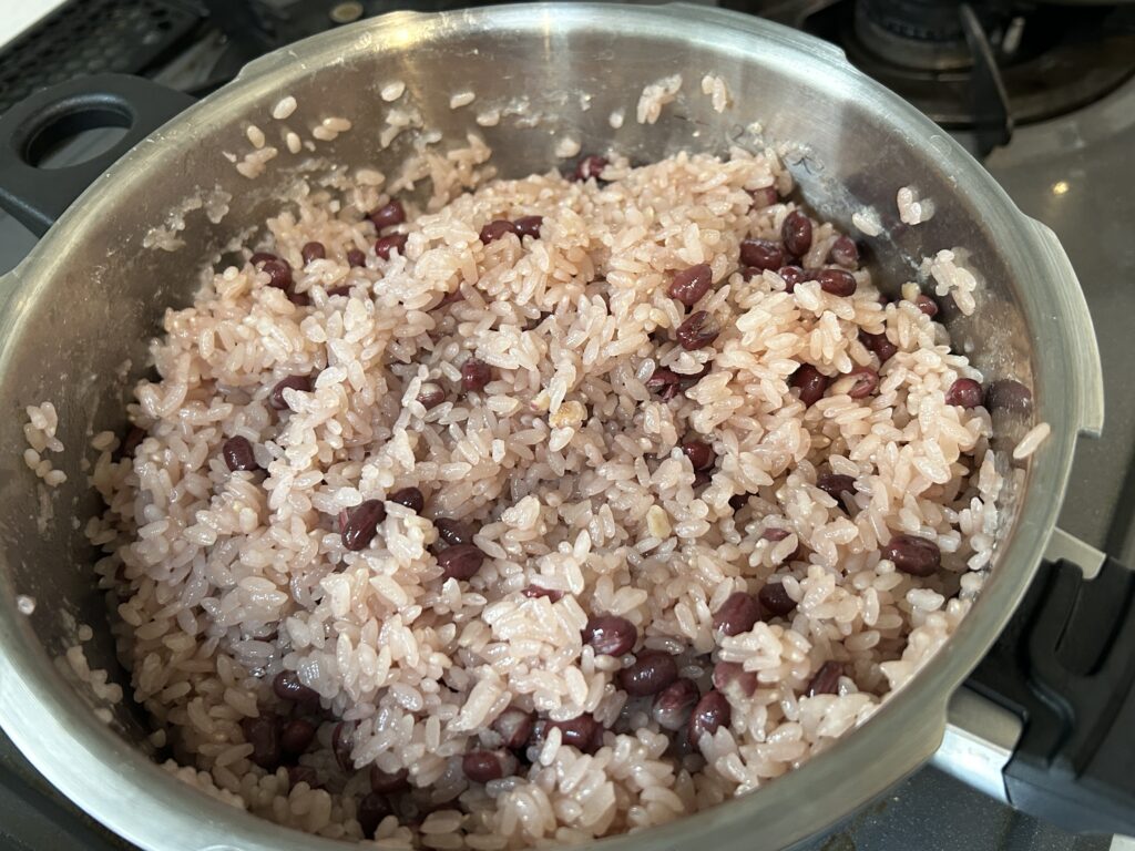 圧力鍋で赤飯